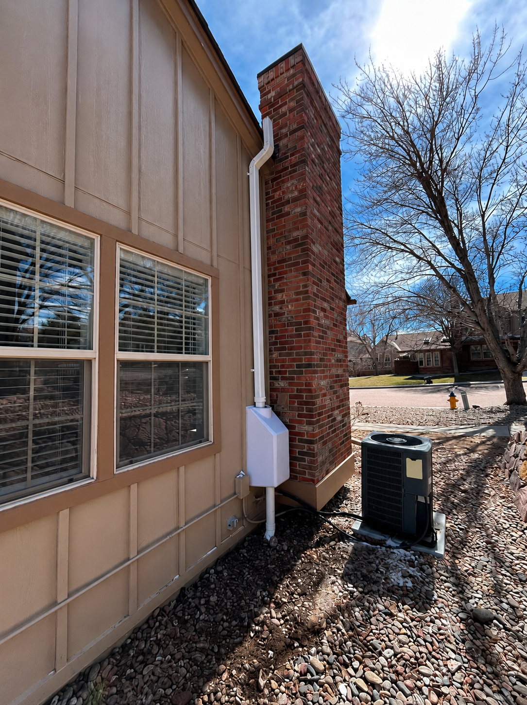 Radon mitigation exterior system options — fan cover