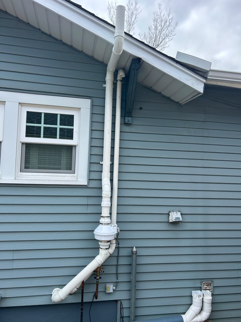 Radon system back exterior